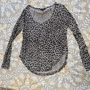 Lucky Brand Leopard Print Long Sleeve Top
